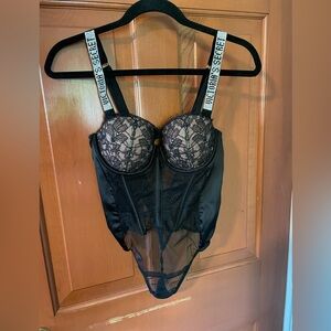 Victoria’s Secret Thong Bodysuit with Rhinestone Straps